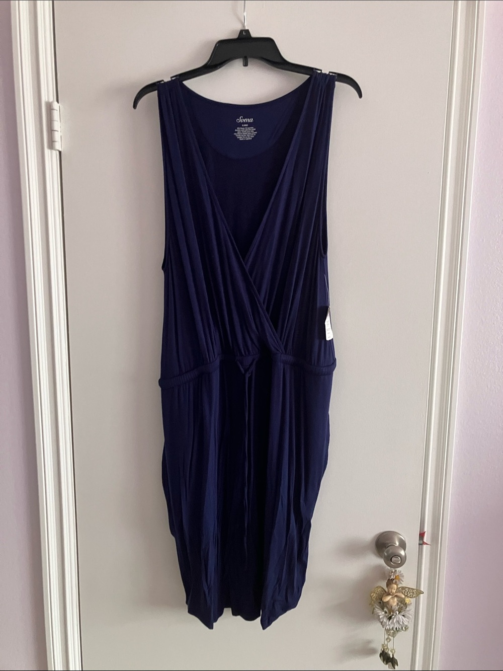 Soma Deep Navy Sleeveless Midi Wrap Dress
